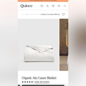 Quince Organic Airy Gauze Blanket - Queen - NWT!